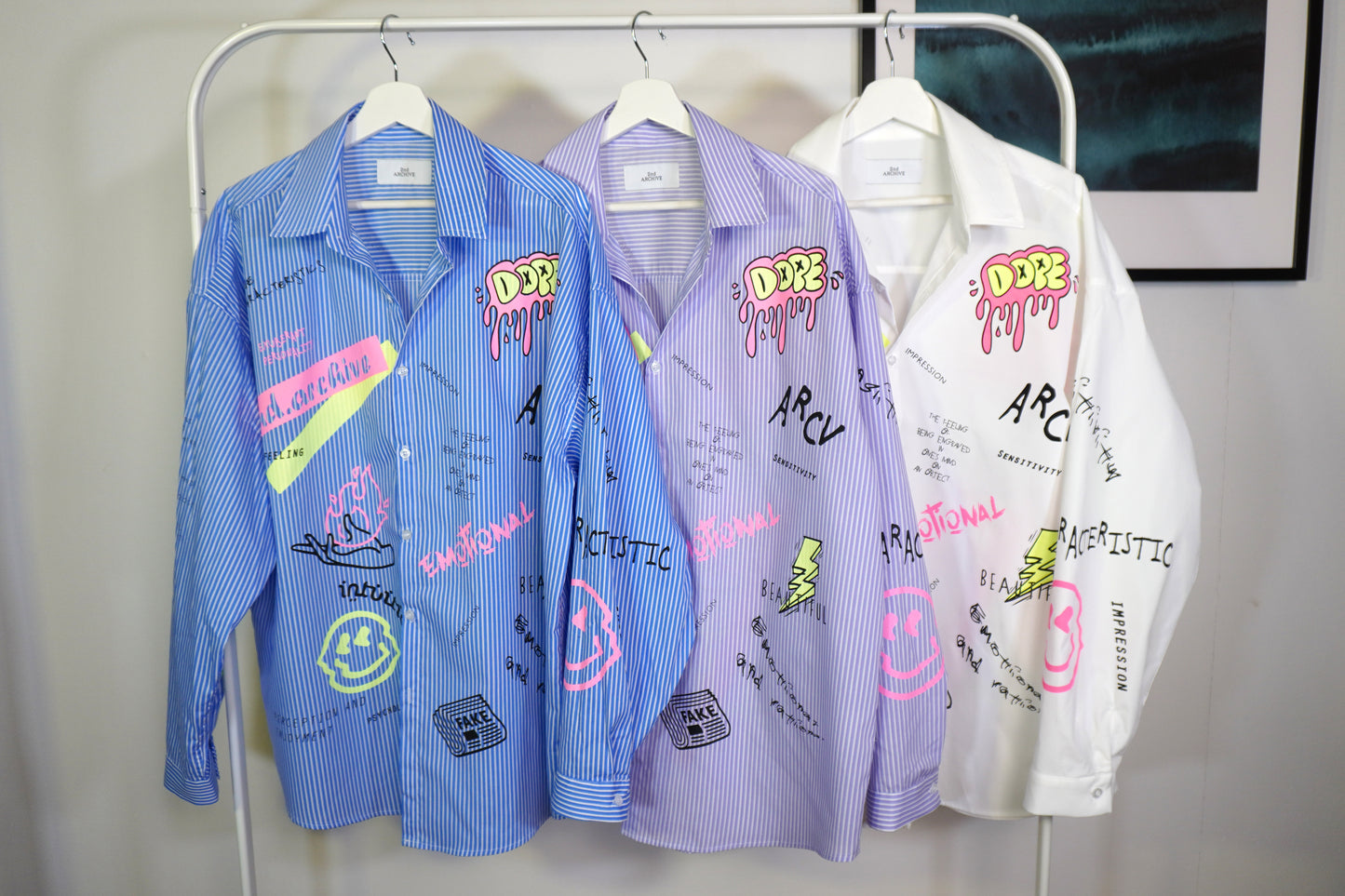 [2nd Archive] Neon Smile Print Button-down shirts @ArchiveYoran